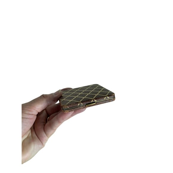 1950s 60s leather covered powder compact with mirror - Picture 7 of 9